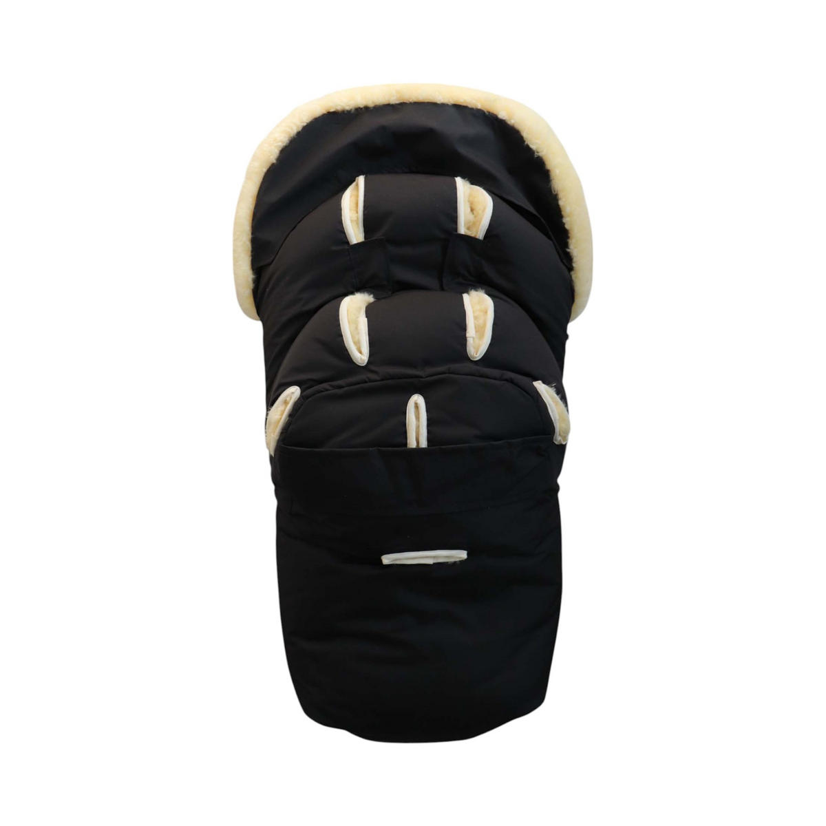 LAMMFELL-FUSSSACK Classic for Bugaboo, black - Schwarz, Fell (45/100cm) - Kaiserbaby