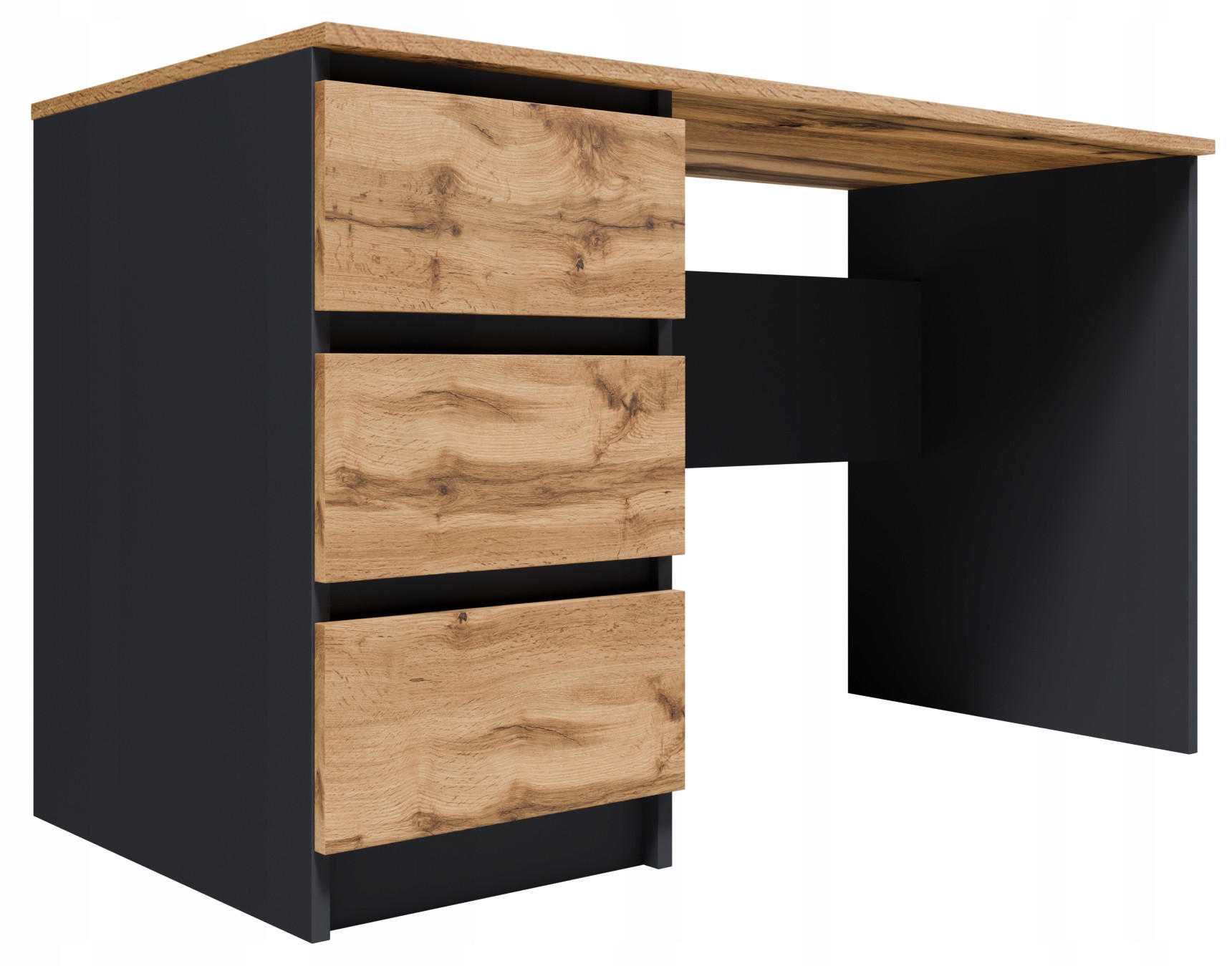 SCHREIBTISCH CR3-CINA Graphit-Wotan Eiche 90/56/77 cm - Eiche Wotan/Graphitfarben, Holzwerkstoff (56/90/77cm)