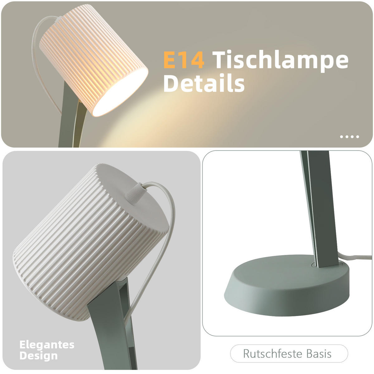 TISCHLEUCHTE Nauman (2er-Set) - Grün, Kunststoff (37.4/14/19.5cm) - Nettlife