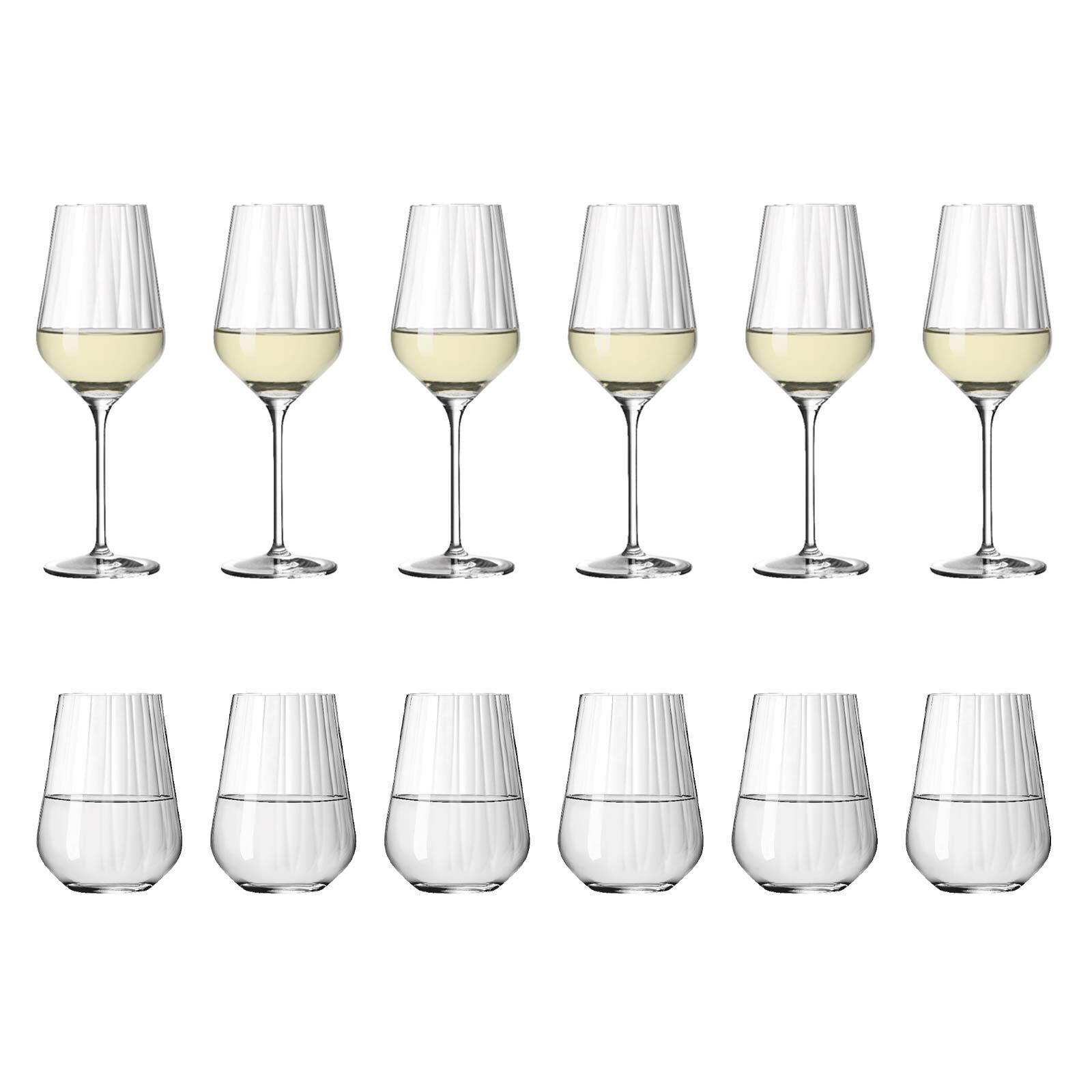 WEISSWEIN- UND WASSERGLÄSER Sternschliff transparent 12er Set - Transparent, Glas - Ritzenhoff