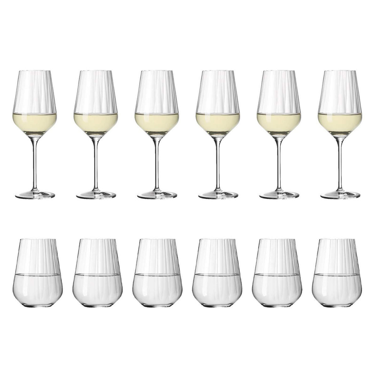 WEISSWEIN- UND WASSERGLÄSER Sternschliff transparent 12er Set - Transparent, Glas - Ritzenhoff