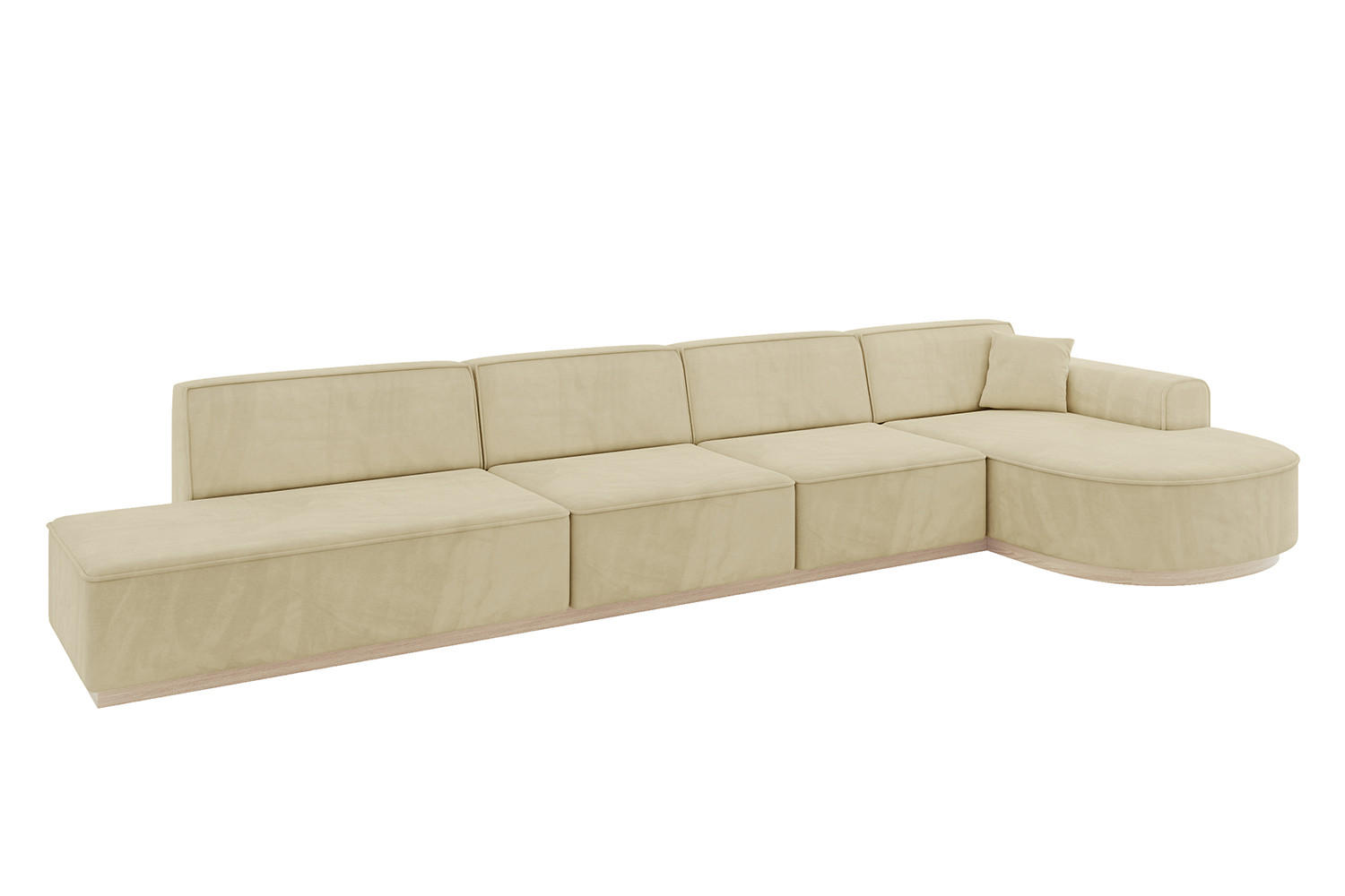 ECKSOFA Ottomane Rechts ARRIO-L3 - 413x171x83 cm Beige - Beige, Holzwerkstoff/Textil (413/171cm) - ALTDECOR