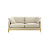 DREISITZER-SOFA Linara-Velluto 2 - Creme, Holz/Textil (201/91/95cm)