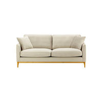 DREISITZER-SOFA Linara-Velluto 2 - Creme, Holz/Textil (201/91/95cm)