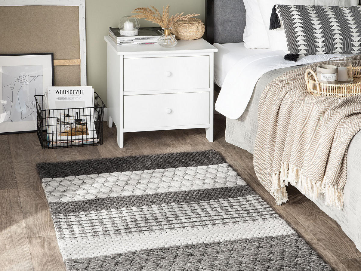 KURZFLOR-TEPPICH Akkaya 150/80 cm - Grau, Textil (80/150cm) - Beliani