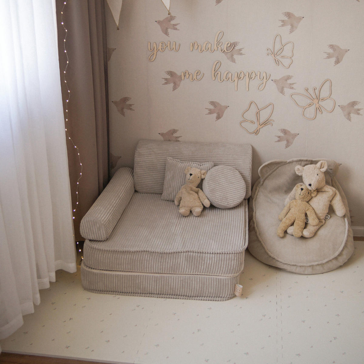 KINDERSESSEL modular 3-in-1 ausklappbar aus Cord in Braun - Dunkelbraun, Textil (60/50/50cm) - MeowBaby