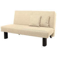 FALTSOFA Kalomira Bezug Flachgewebe Metall schwarz / beige - Weiß, Kunststoff (145/84/100cm) - 58aufmkessel