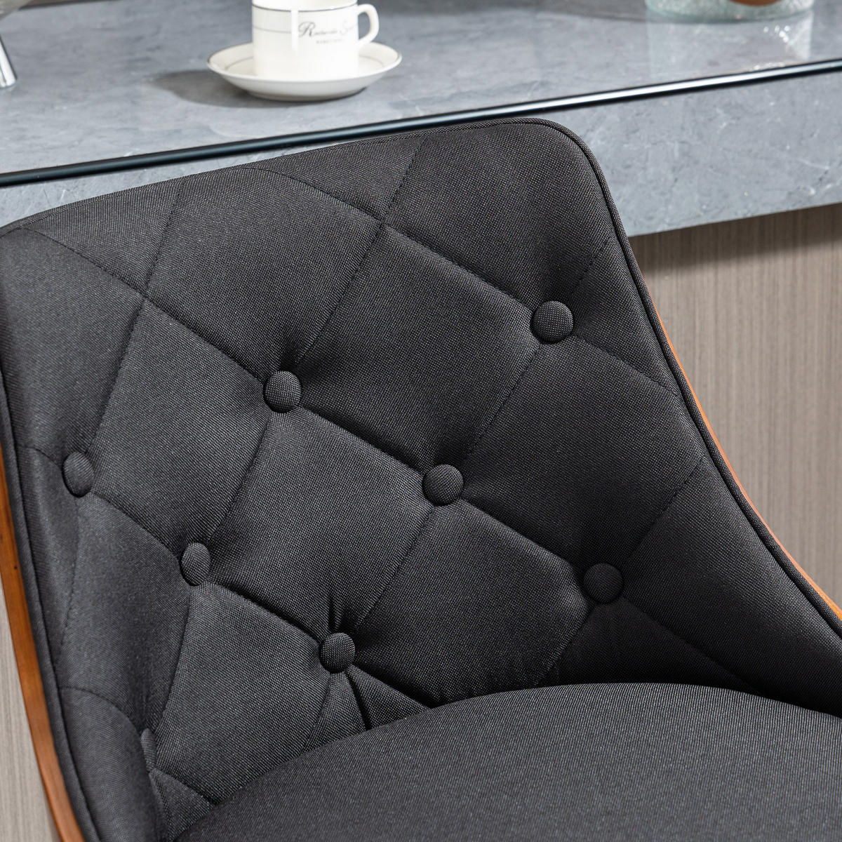 BARHOCKER 2er-Set DE-14730 höhenverstellbar & schwenkbar mit Fußstütze - Schwarz, Metall (53/113/48cm) - ComfortXL