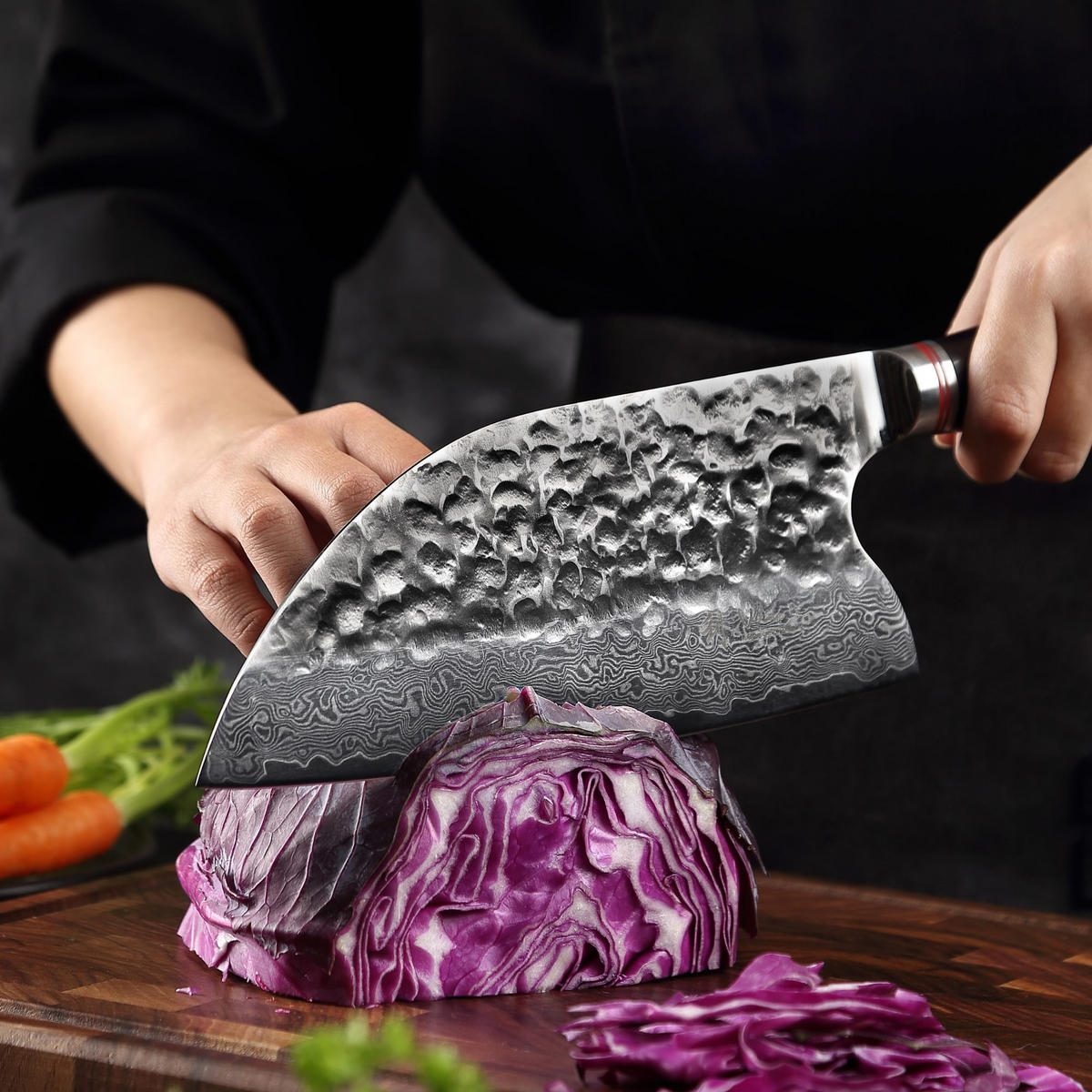 KOCHMESSER 20 cm - Schwarz, Holz/Metall (34cm) - Wakoli