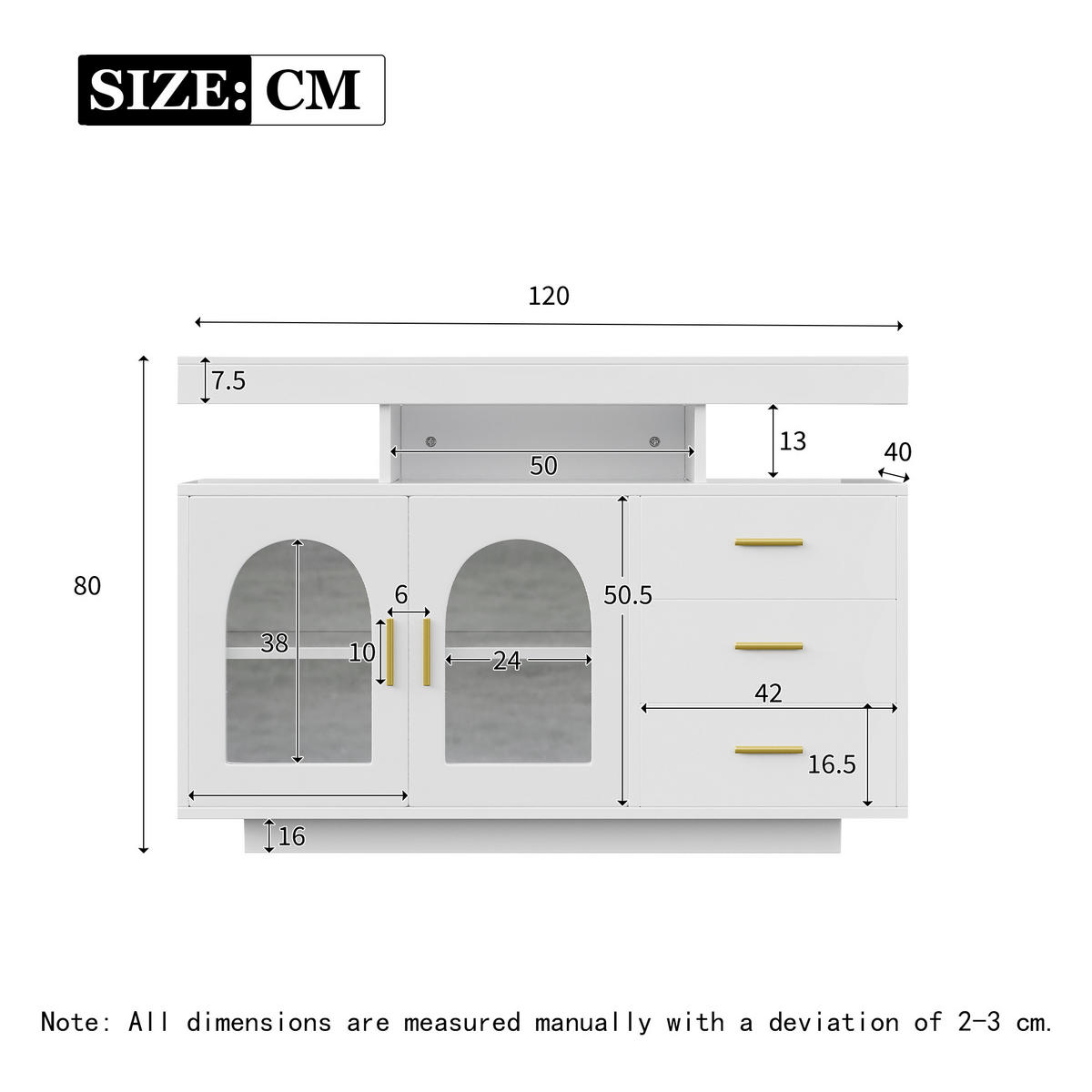 SIDEBOARD Weiß 120/40/80 cm LED - Weiß, Holzwerkstoff (120/80/40cm) - PANGIVO