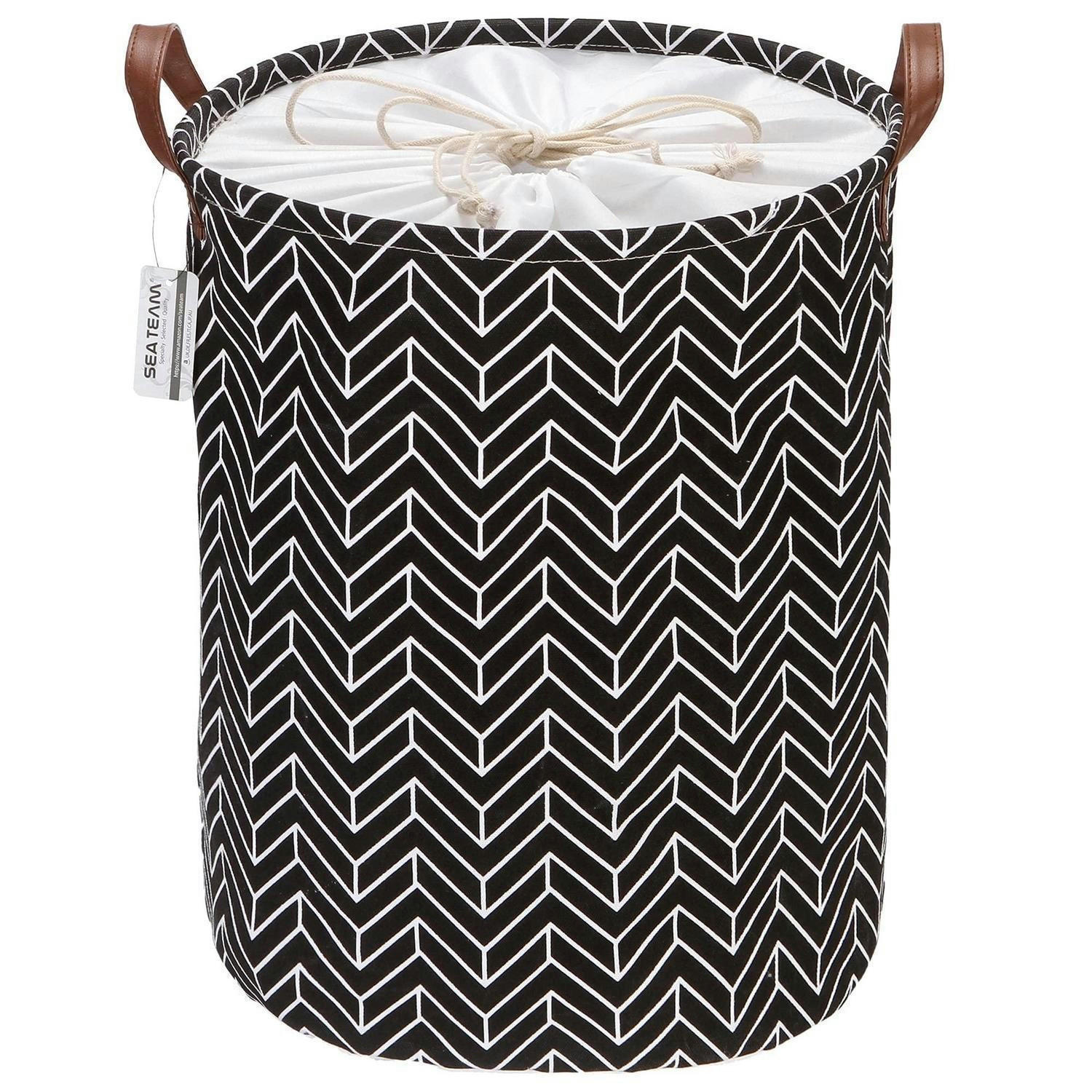 WÄSCHEKORB Pfeilmuster Schwarz 50 cm - Multicolor, Textil (39.9/50/50cm)