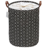 WÄSCHEKORB Pfeilmuster Schwarz 50 cm - Multicolor, Textil (39.9/50/50cm)