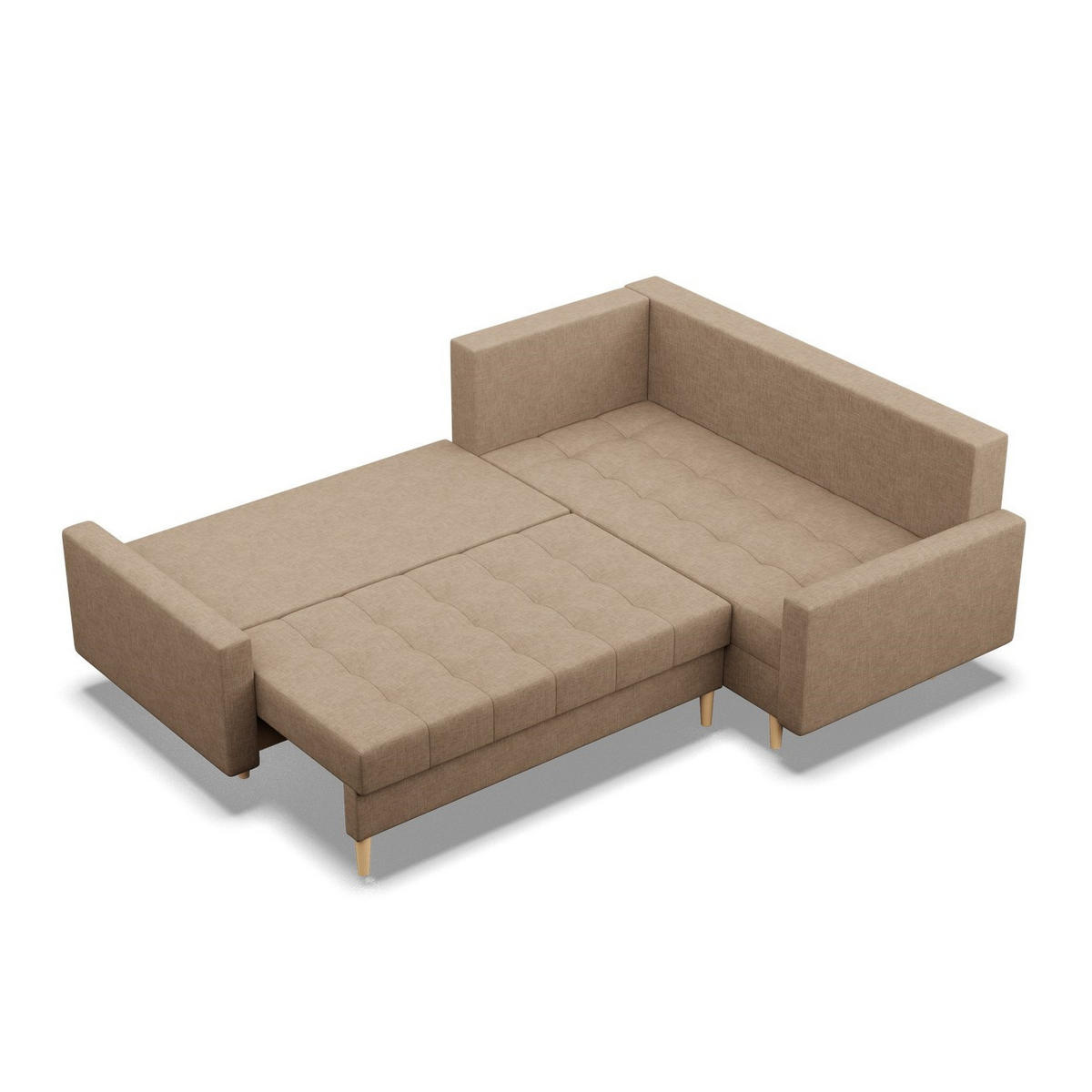 ECKSOFA RECHTS MIT SCHLAFFUNKTION ELMA, Braun - Braun, Textil (223/172cm) - Mebligo