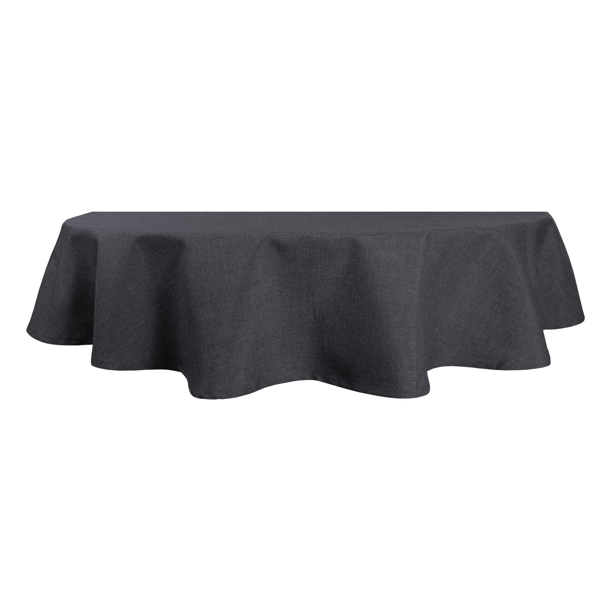 TISCHDECKE Leinenoptik 130/220 cm oval Anthrazit - Anthrazit, Textil (130/220cm) - TiborTex