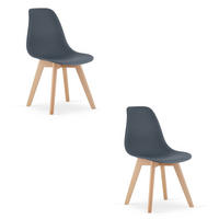 ESSZIMMERSTUHL 2-er Set KITO Sitzfläche aus dunklem Schiefer, Beine aus dunklem Schiefer - Schieferfarben, Kunststoff (46/80/54.5cm) - Valora