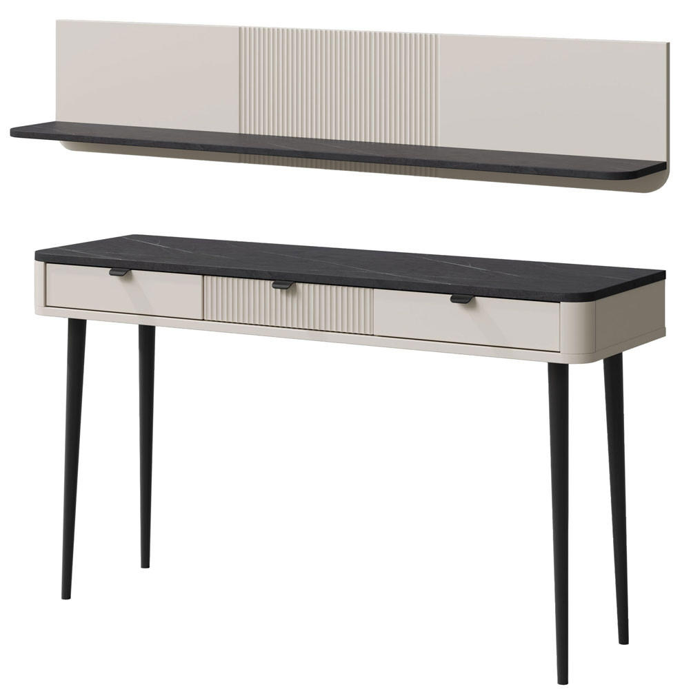 Feldmann-Wohnen Home-Office Beige, Grau 150x104x40 cm