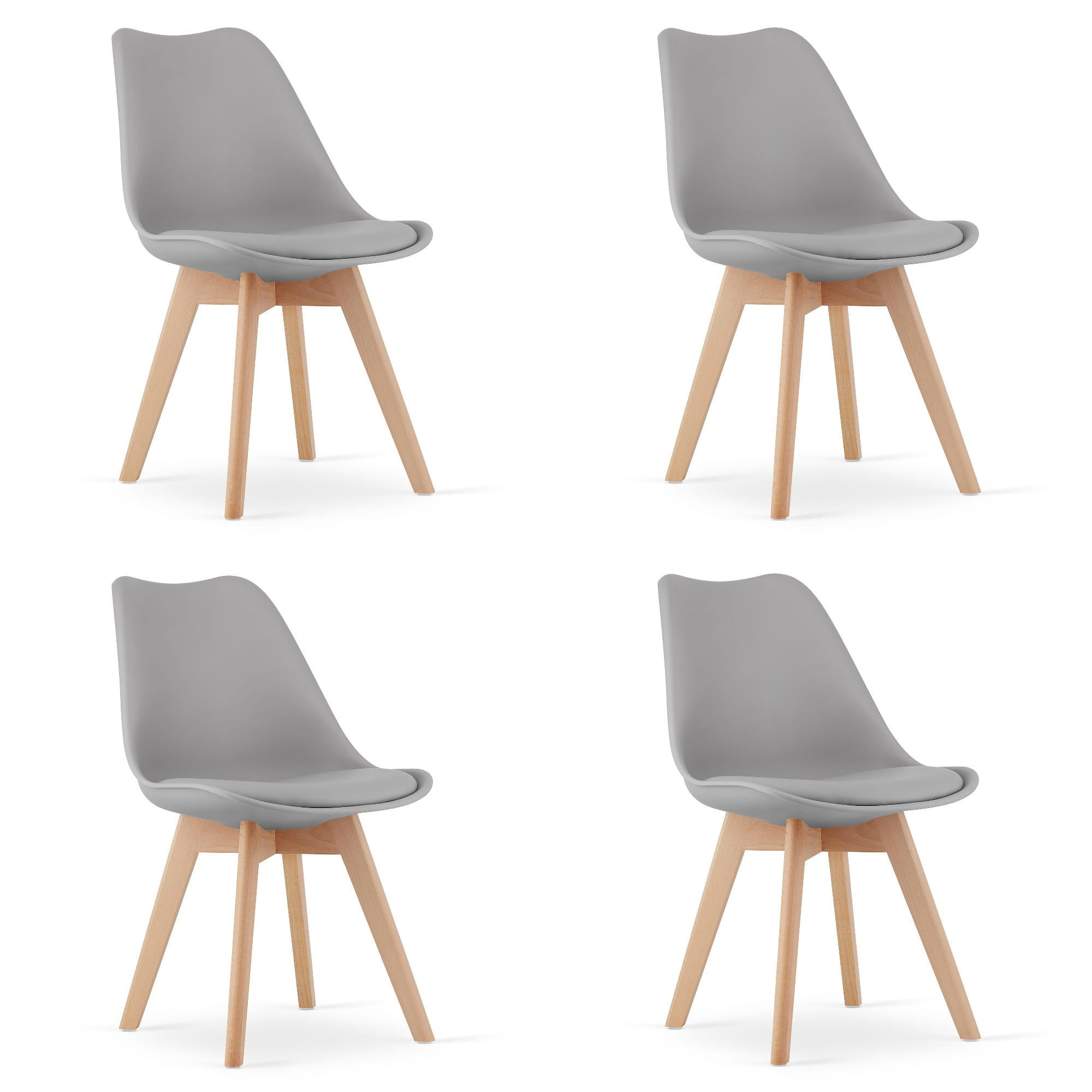 ESSZIMMERSTUHL 4-er Set RIKX grauer Sitz, Graue Beine - Grau, Kunststoff (49/82/43cm) - Valora