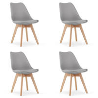 ESSZIMMERSTUHL 4-er Set RIKX grauer Sitz, Graue Beine - Grau, Kunststoff (49/82/43cm) - Valora