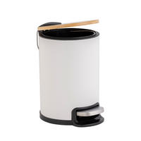 MÜLLEIMER Soft-Close Bambus 3 l Mobelle - Weiß, Metall (21/27/17cm) - Douceur d´intérieur