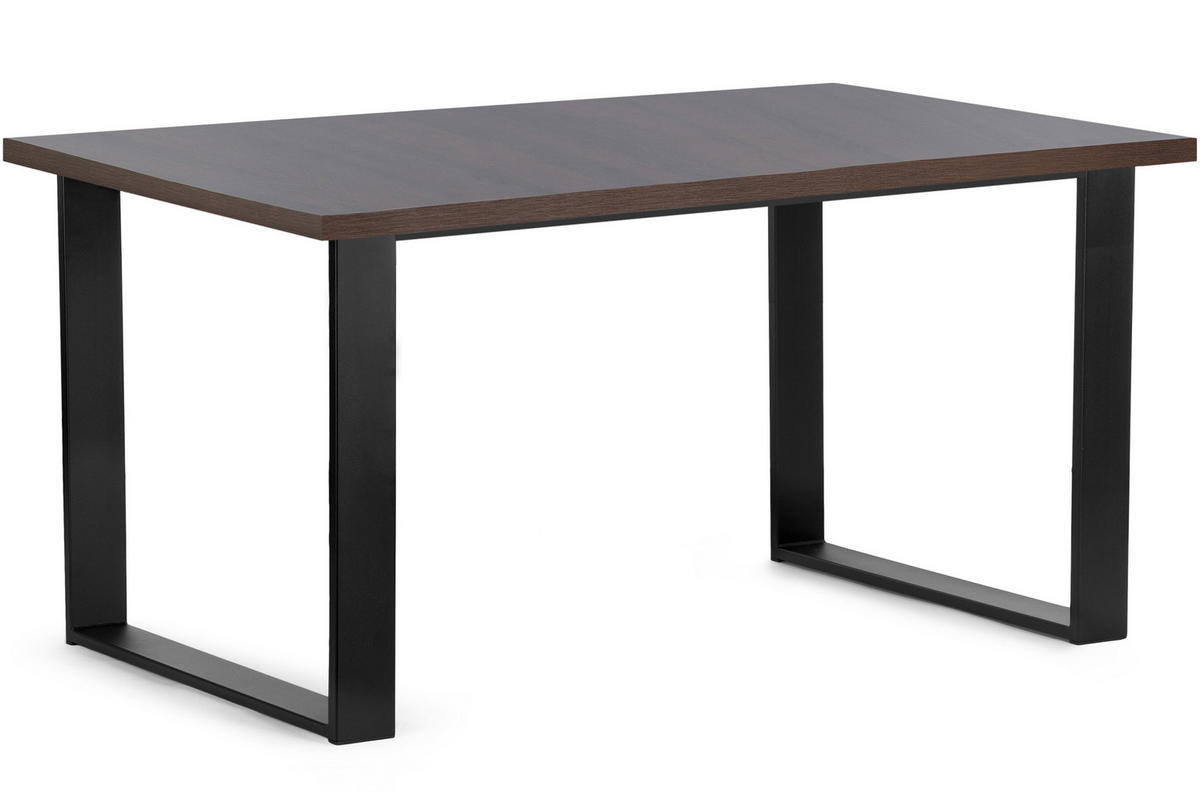 ESSTISCH CETO ausziehbar rechteckig Loft-Stile, Walnuss dunkel - Walnussfarben/Schwarz, Holz/Metall (80/150/77cm) - KONSIMO®