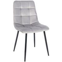 ESSZIMMERSTUHL Atina Samt, Gestell Metall Schwarz Grau - Schwarz/Grau, Textil/Metall (45/84/55cm) - TPFLiving