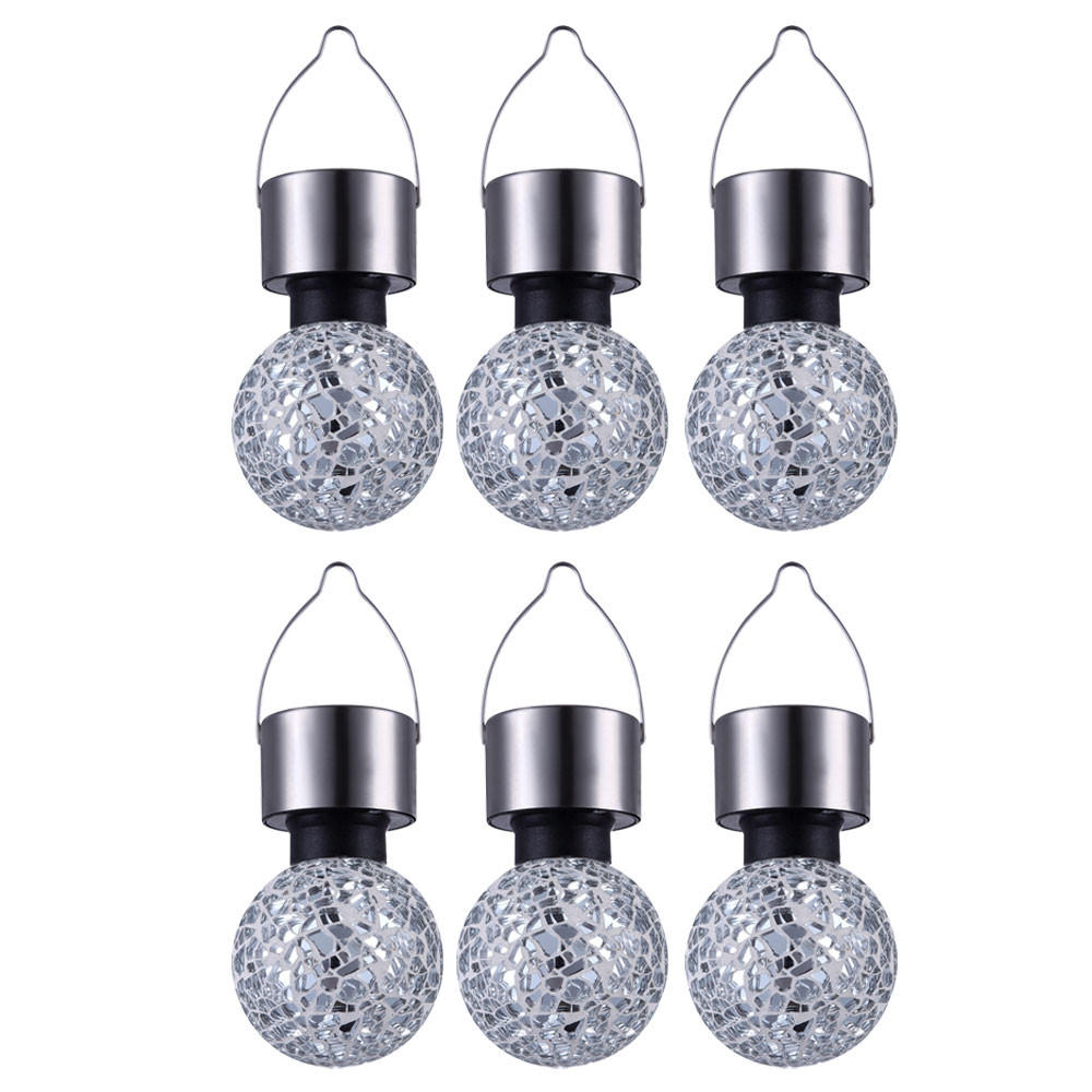 LED AUSSENLEUCHTE Kugel Mosaik Silber 6er Set - Silberfarben, Metall (6.5/6.5/15.7cm) - Globo Lighting