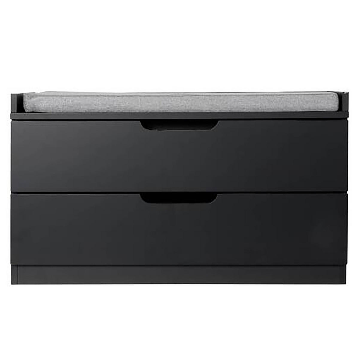 GARDEROBENBANK - Schwarz, Holzwerkstoff/Textil (80/45/36cm) - home24