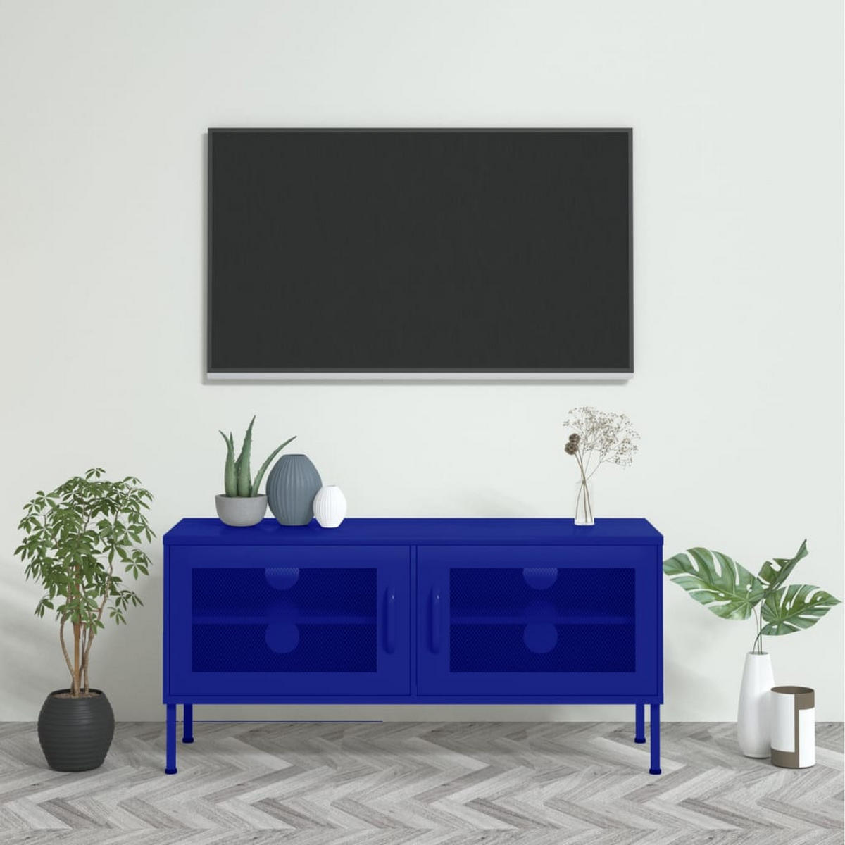 TV-SCHRANK Marineblau 105/35/50 Cm Stahl - Blau, Metall (105/50/35cm) - vidaXL