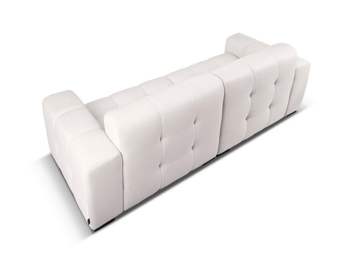 SOFA Kendal aus Samt hellgrau 4 Sitzplätze - Hellgrau, Textil (255/79/103cm) - Micadoni