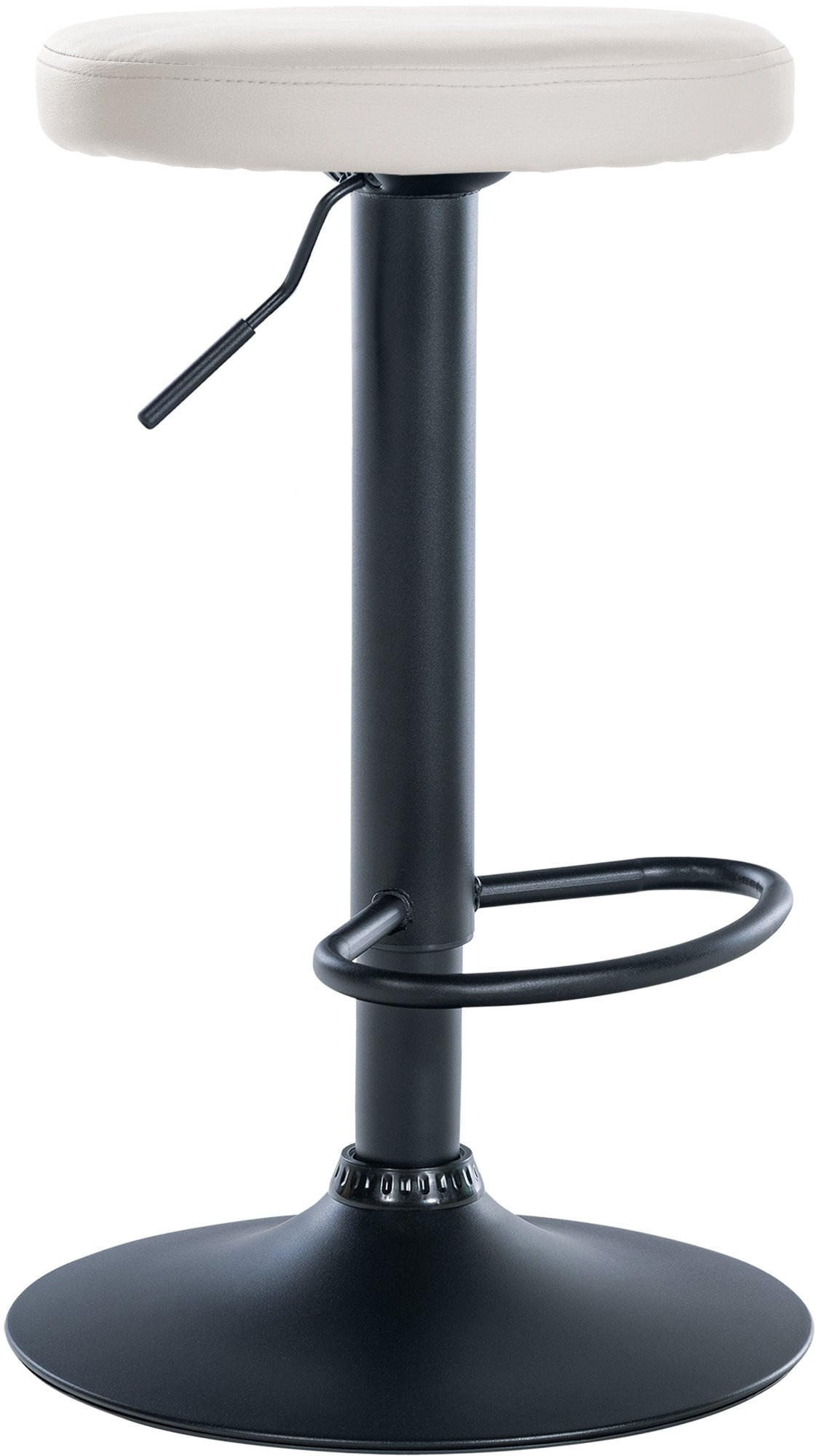 BARHOCKER Lederlook weiß - Schwarz/Weiß, Textil/Metall (38.5/60/38.5cm) - CLP