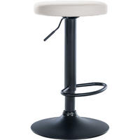BARHOCKER Lederlook weiß - Schwarz/Weiß, Textil/Metall (38.5/60/38.5cm) - CLP