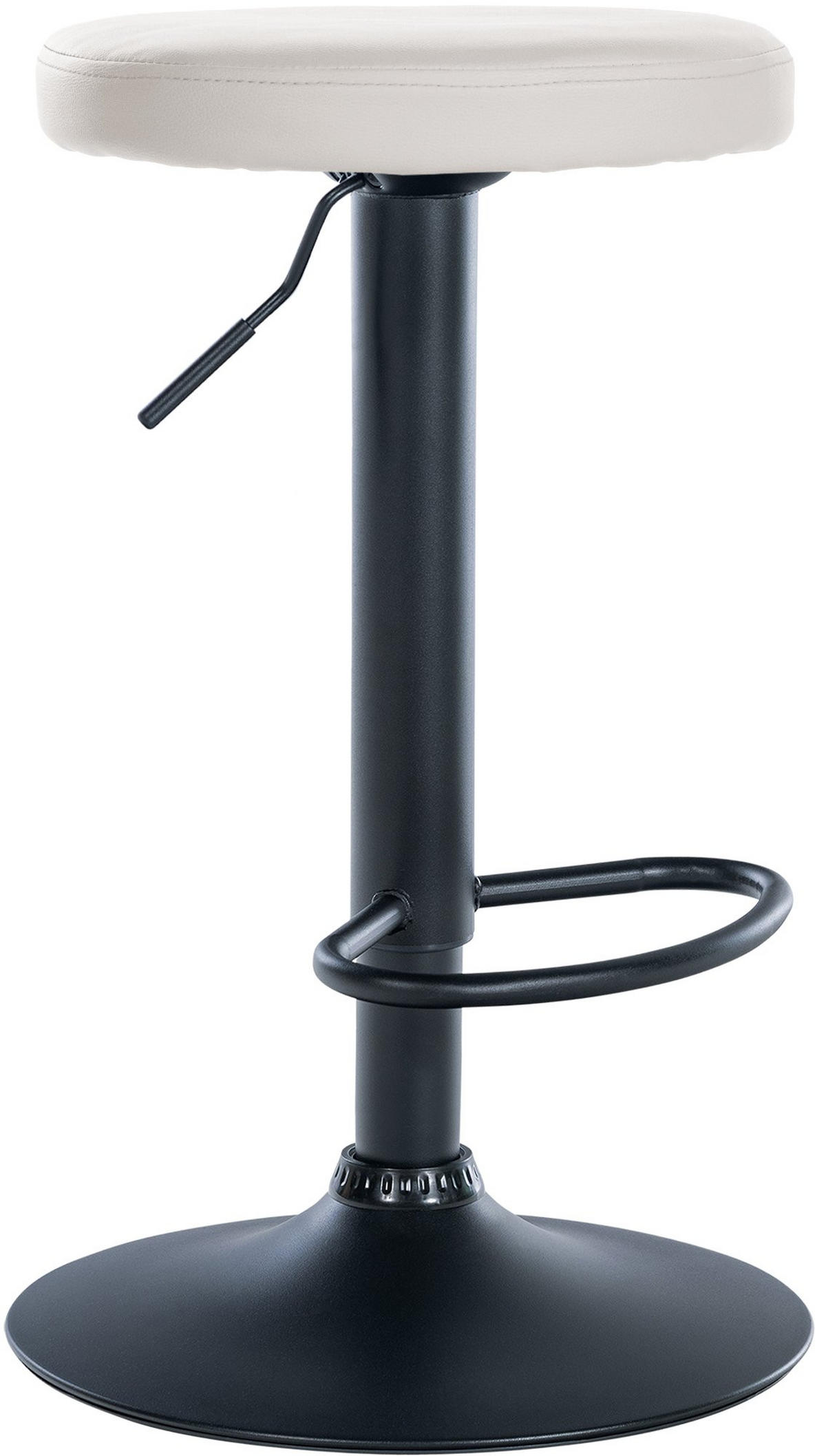 BARHOCKER Lederlook weiß - Schwarz/Weiß, Textil/Metall (38.5/60/38.5cm) - CLP