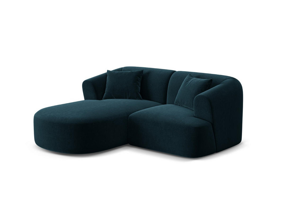 MODULARES-ECKSOFA links Campi aus Samt petrol 3 Sitzplätze - Petrol, Textil (156/180cm) - Cosmopolitan Design