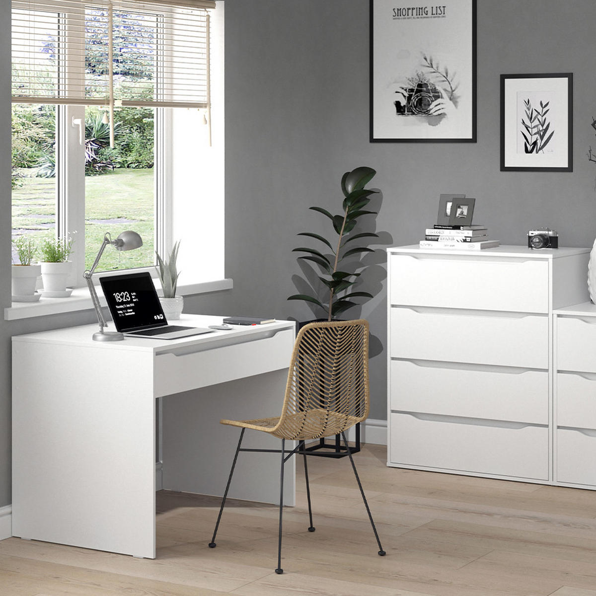 STŮL Ruben Bílá - bílá, kompozitní dřevo (65/100/75.6cm) - Vicco