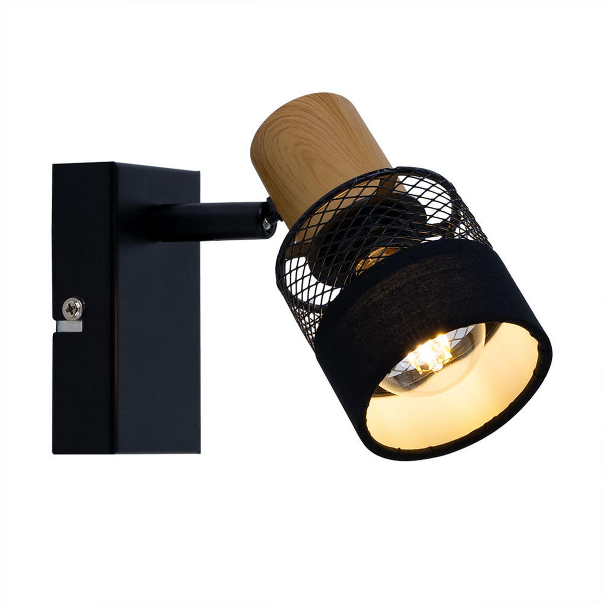 LED WANDLEUCHTE Doral Holzoptik Schwarz - Schwarz, Holz (13.5/17/10cm) - Wofi