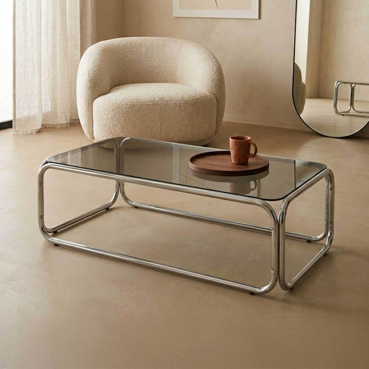 COUCHTISCH, Schwarz - Schwarz, Glas/Metall (50/110/40cm) - Oviala
