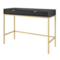 KONSOLENTISCH Schwarz NEW Goldfarben Mit Metallgestell - Schwarz, Holzwerkstoff (50/50/77cm) - Sepro Meble