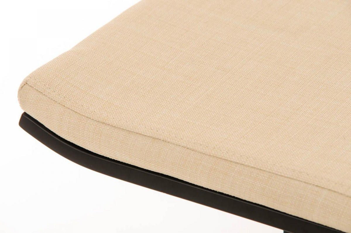BARHOCKER Stoff creme - Creme/Schwarz, Textil/Metall (39/78/42cm) - CLP