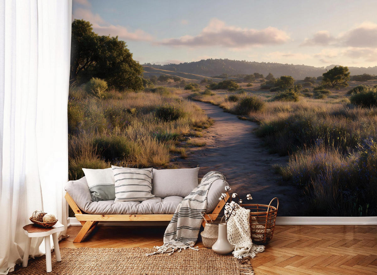 FOTOTAPETE Landschaft Natur Braun 350x250 cm - Multicolor, Papier (350/250cm) - Wallarena