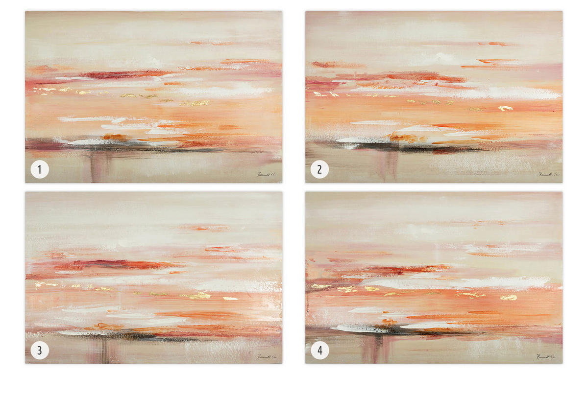 ÖLGEMÄLDE 120/80 cm - Beige/Orange, Holz/Textil (2.2/80cm) - KUNSTLOFT