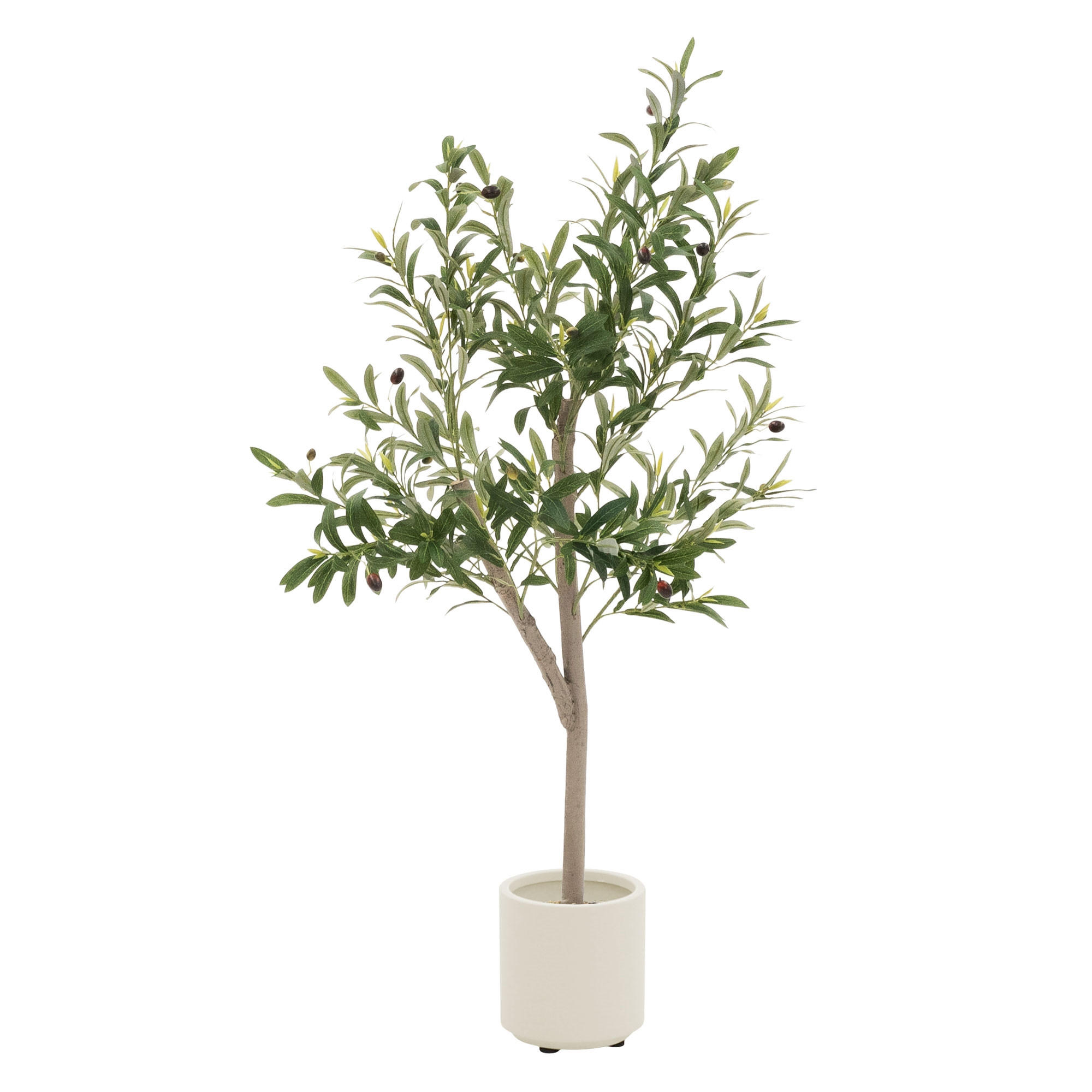 KUNSTPFLANZE Olive - Anthrazit/Grün, Holz/Kunststoff (120cm) - ML-DESIGN