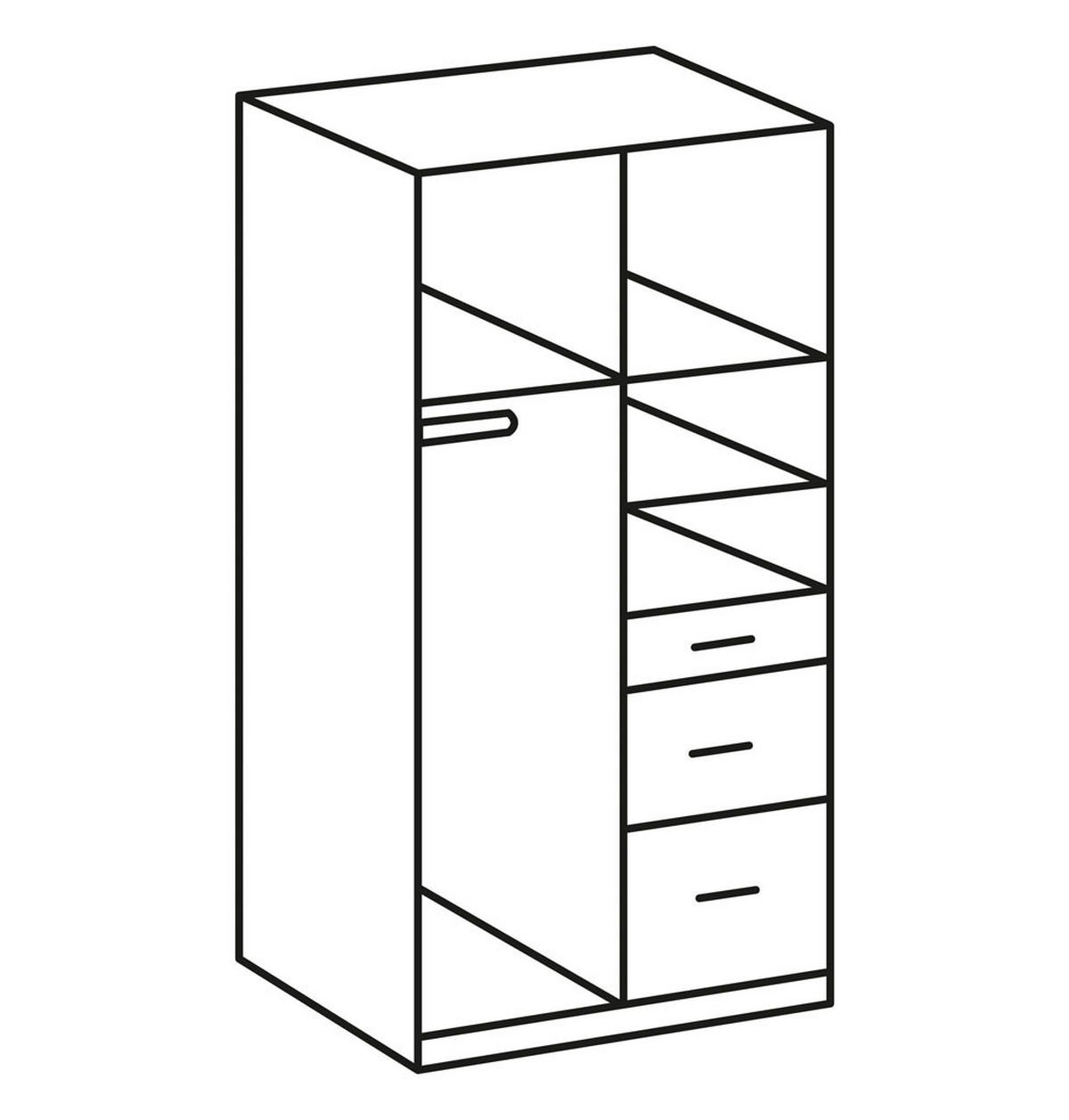 KLEIDERSCHRANK Click weiß 90 / 58 / 199cm - Weiß, Holz/Holzwerkstoff (90/199/58cm) - Wimex