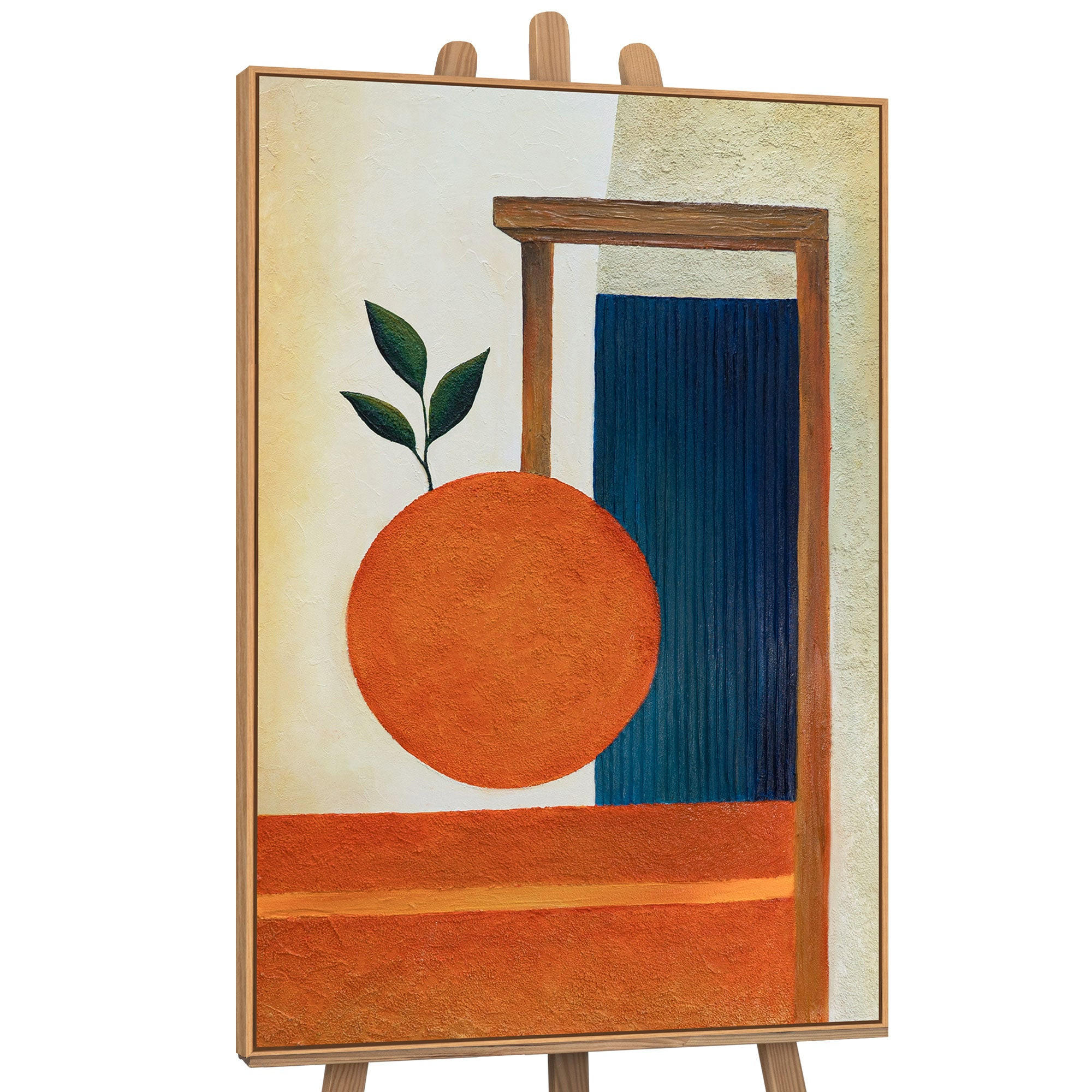 GEMÄLDE Fruchtbare Balance Schattenfugenrahmen Eichefarben 120x80 cm - Eichefarben, Holz (120/80cm) - YS-art gallery