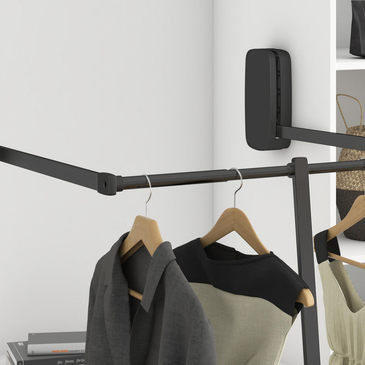SEITENEINSÄTZE für Sling Side Shelf Hanger Side Panel Set für Sling Garderobenbügel, Kunststoff, Titankunststoff - Titanfarben, Kunststoff (14/5/26cm) - EMUCA
