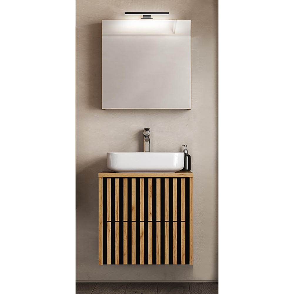 BADMÖBEL-SET 2-TLG. Lucca-107 - Braun, Holzwerkstoff (61/200/46cm) - Lomado