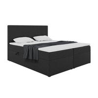 BOXBETT ZLATAN 160x200 cm in Schwarz Webstoff - Schwarz, Holz/Holzwerkstoff (160/200cm) - Meblini