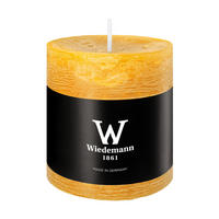 STUMPENKERZE Rustik Marble Style Dotter Gelb 80 x Ø 68 mm, 1 Stück - Gelb, Paraffin (7/8cm) - Wiedemann Kerzen