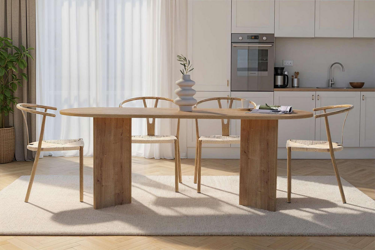 ESSTISCH Sabella Eiche - Braun, Holz (90/200/75cm) - Habitat Garten
