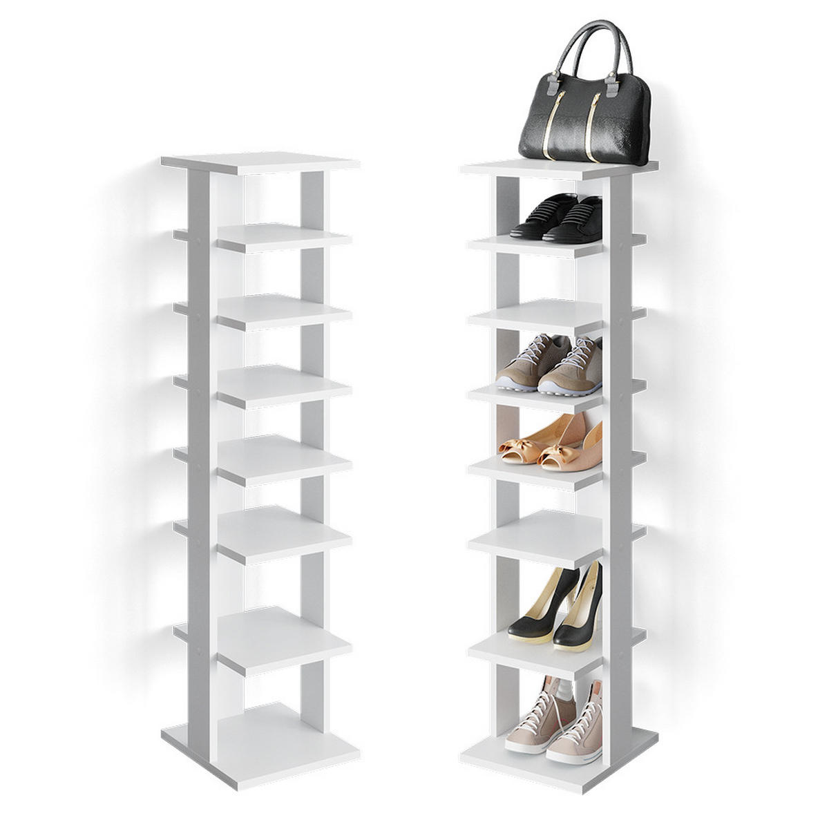 SCHUHSCHRANK Sara Weiß 26.7 x 110 cm - Weiß, Holzwerkstoff (26.7/110/27.7cm) - Vicco