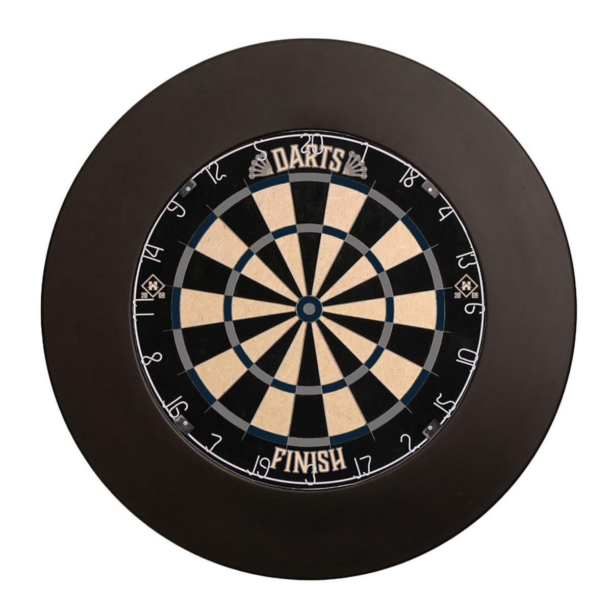 DARTSCHEIBE GOOD DARTS - Modell: FINISH Modern, Ausführung: mit Surround - Schwarz, Kunststoff (68/3.4cm) - Home Deluxe